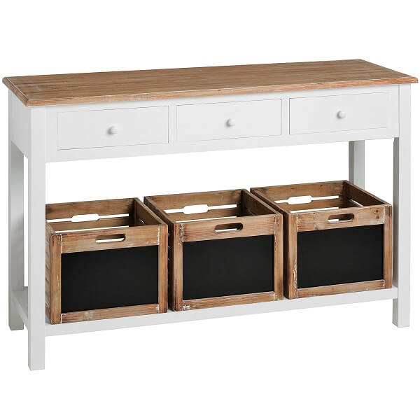 White Console Table with Storage